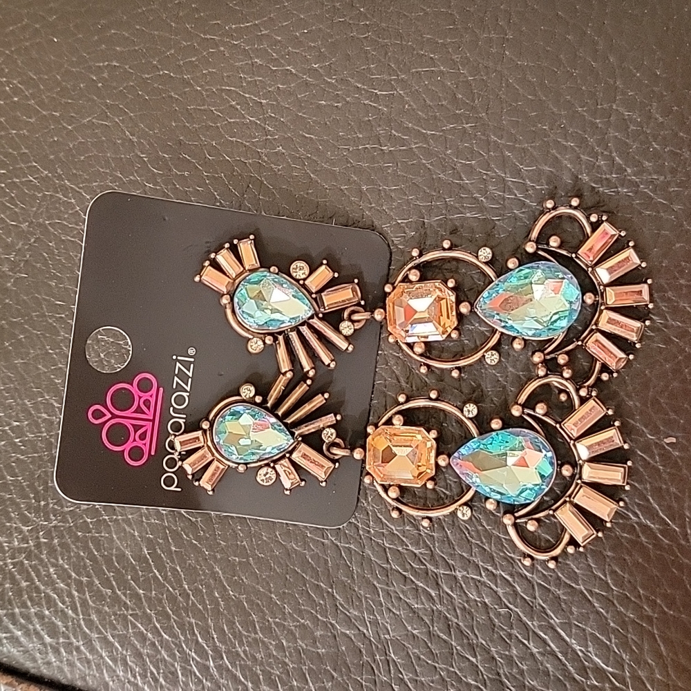 New! Copper and Turquoise Earrings